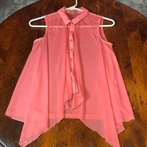 Charlotte Russe Pink Chiffon Blouse